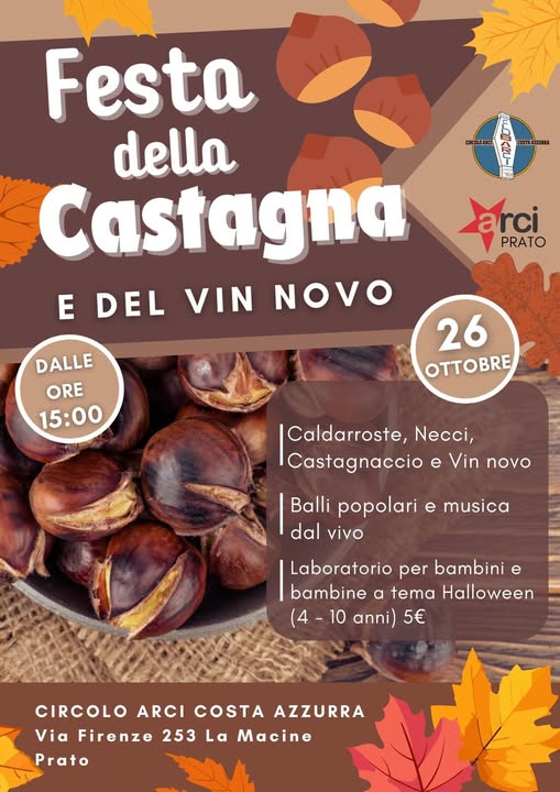 Locandina della Festa delle Castagne e del Vino Novello a La Macine