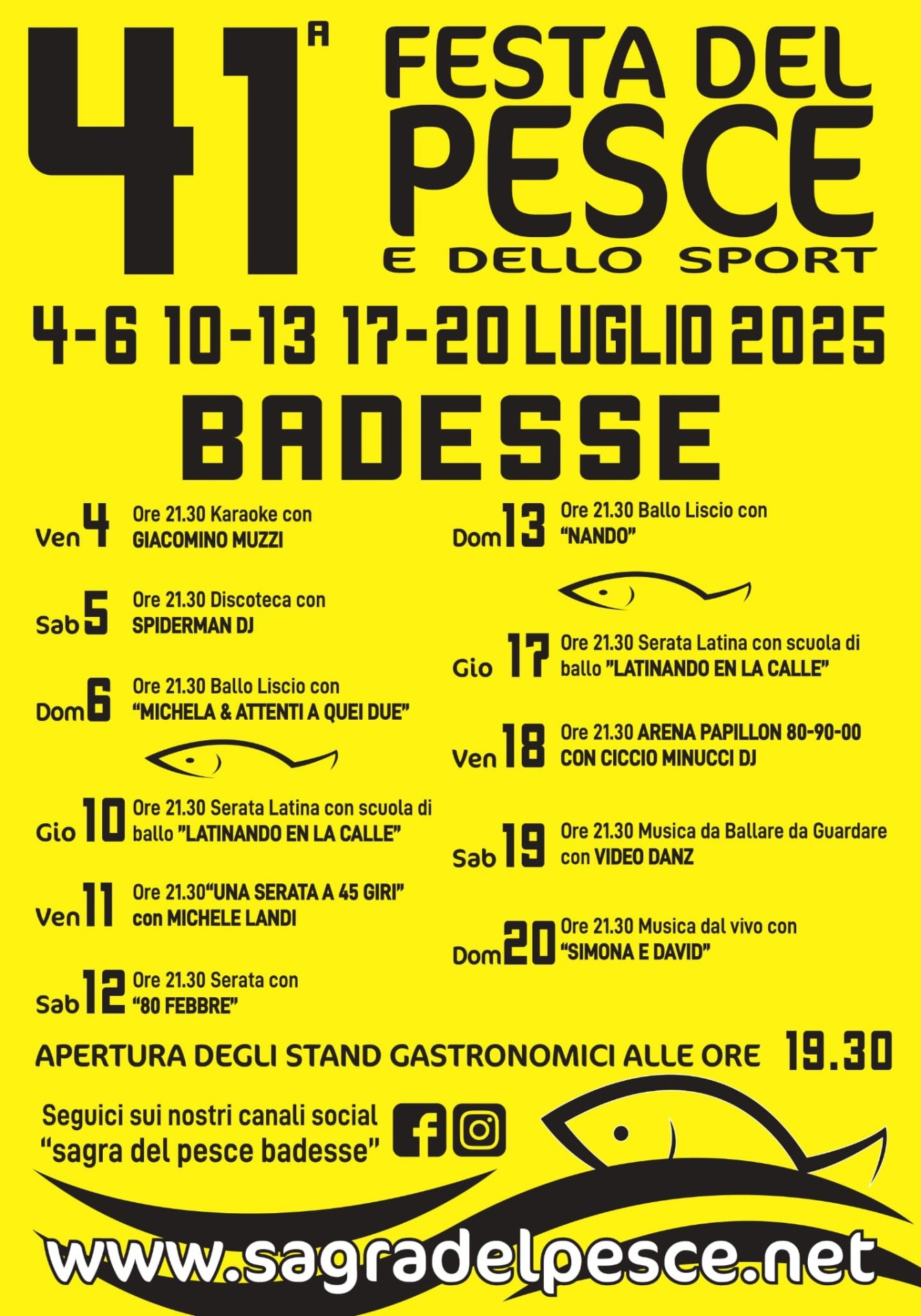 Locandina della Festa del Pesce a Badesse (Monteriggioni, SI)