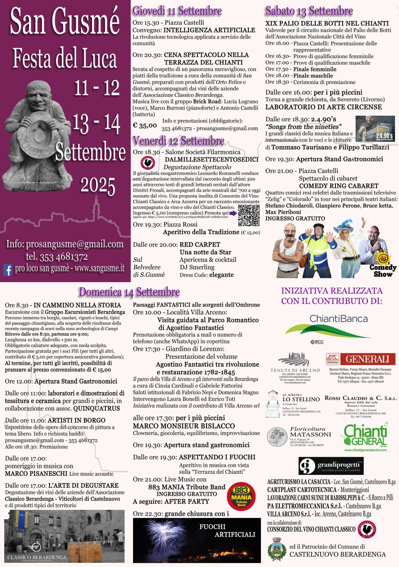 Locandina della Festa del Luca a San Gusmè (Castelnuovo Berardenga, SI)