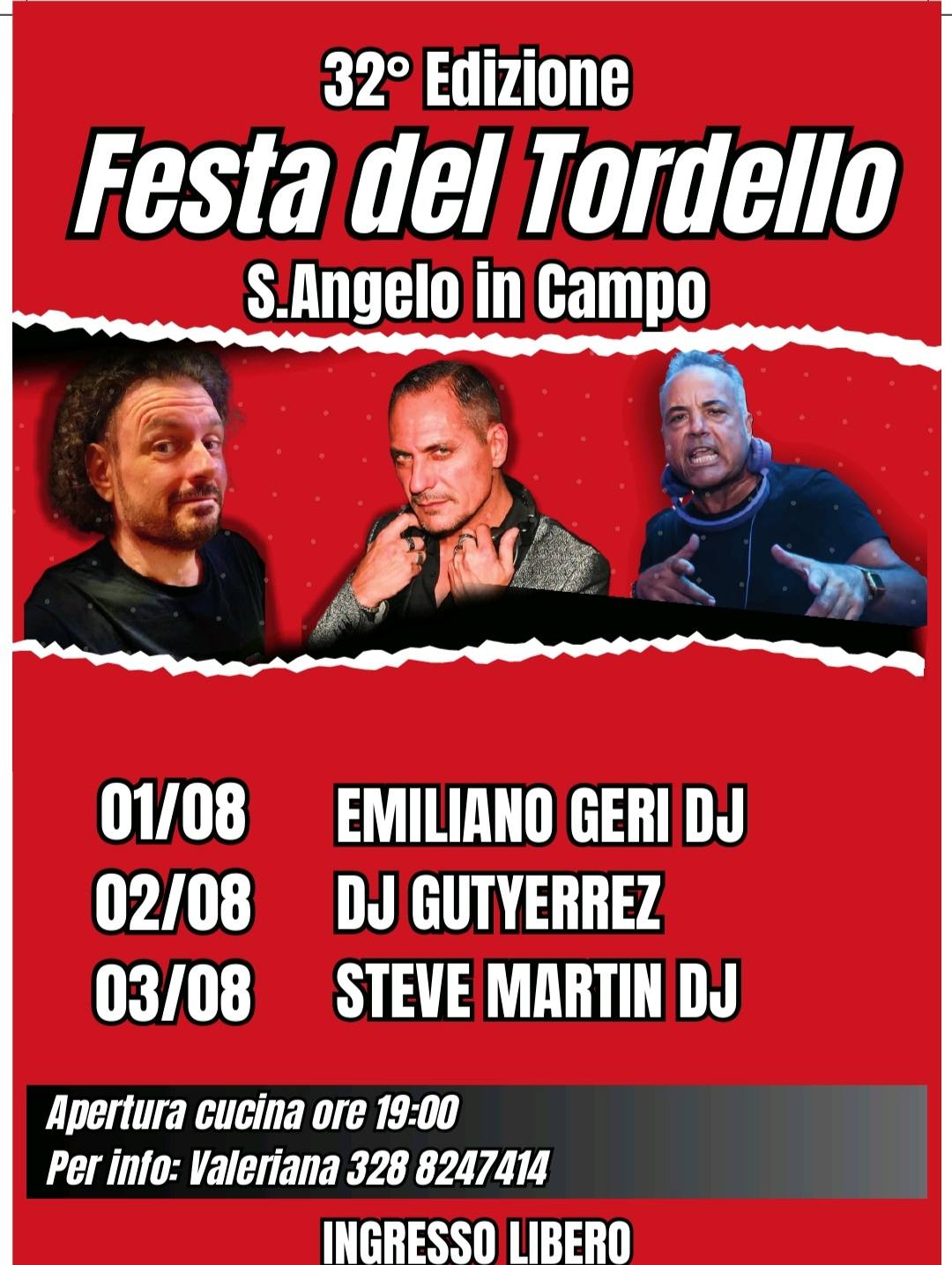 Locandina della Festa del tordello a S. Angelo in Campo (LU)