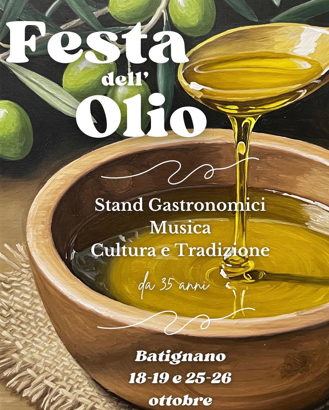 Locandina della Festa dell’Olio a Batignano (GR)