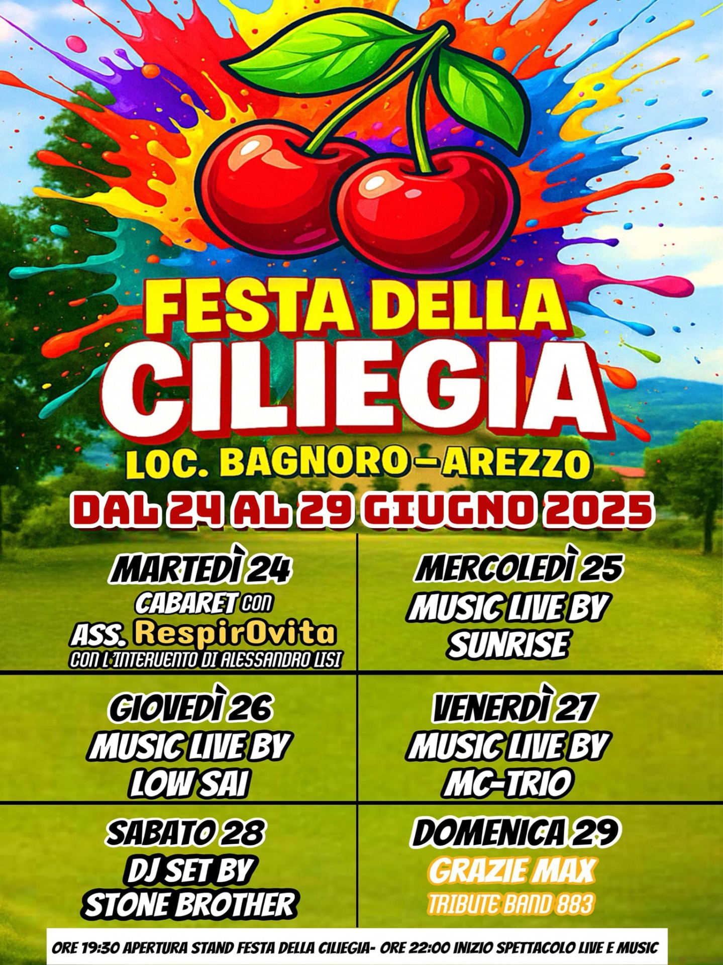 Locandina della festa della ciliegia di Bagnoro (AR)