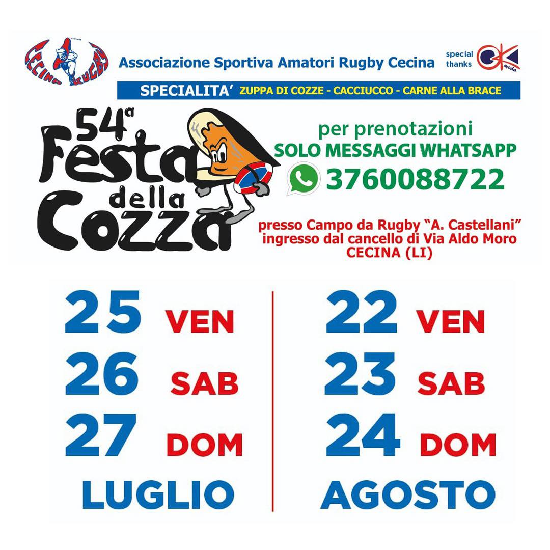 Locandina della Festa della Cozza a Cecina (LI)