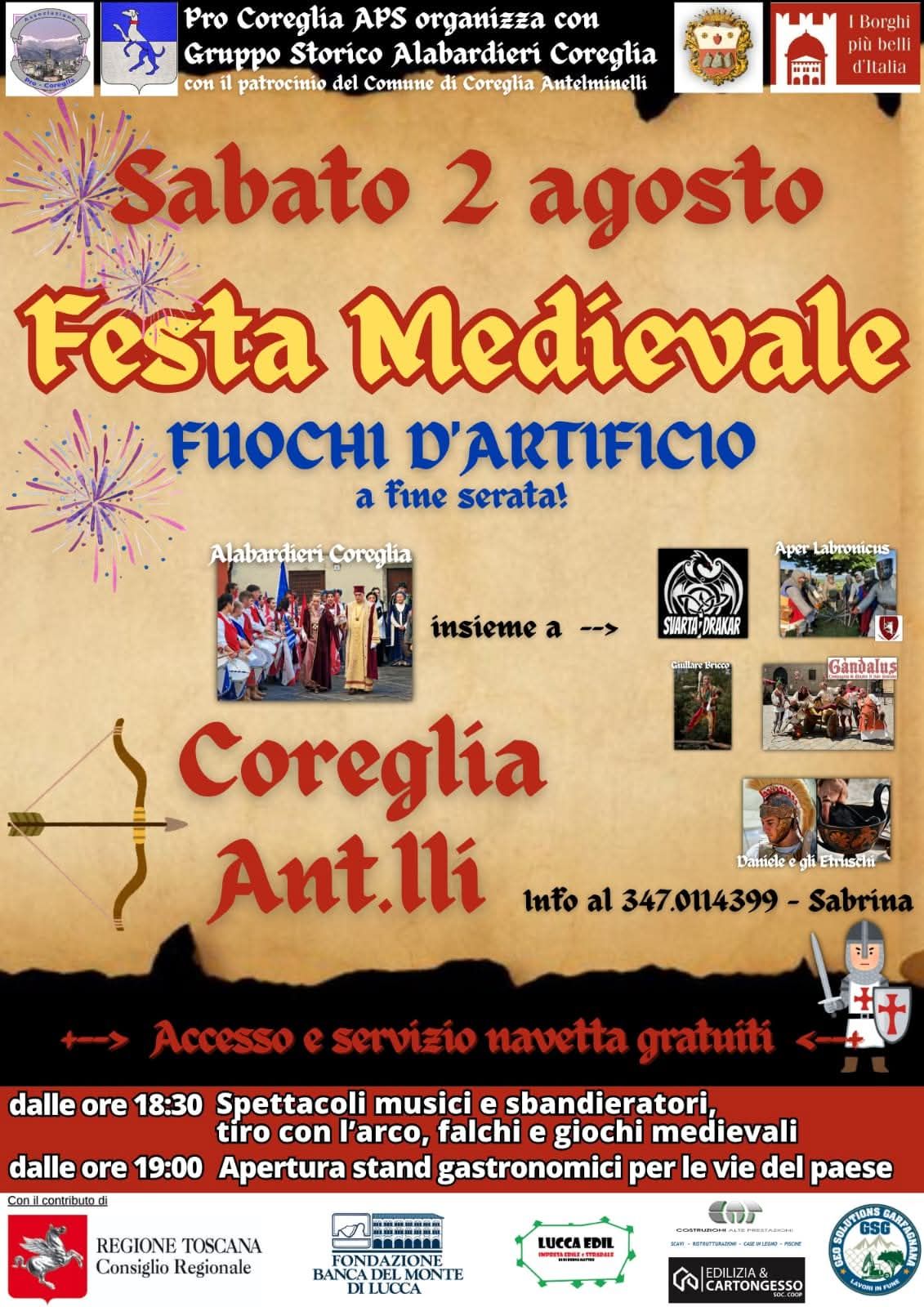 Locandina della Festa medievale a Coreglia Antelminelli (LU)