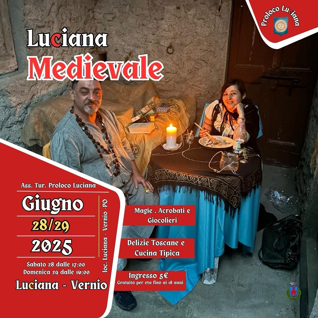 Locandina della Festa Medievale a Luciana (Vernio, PO)