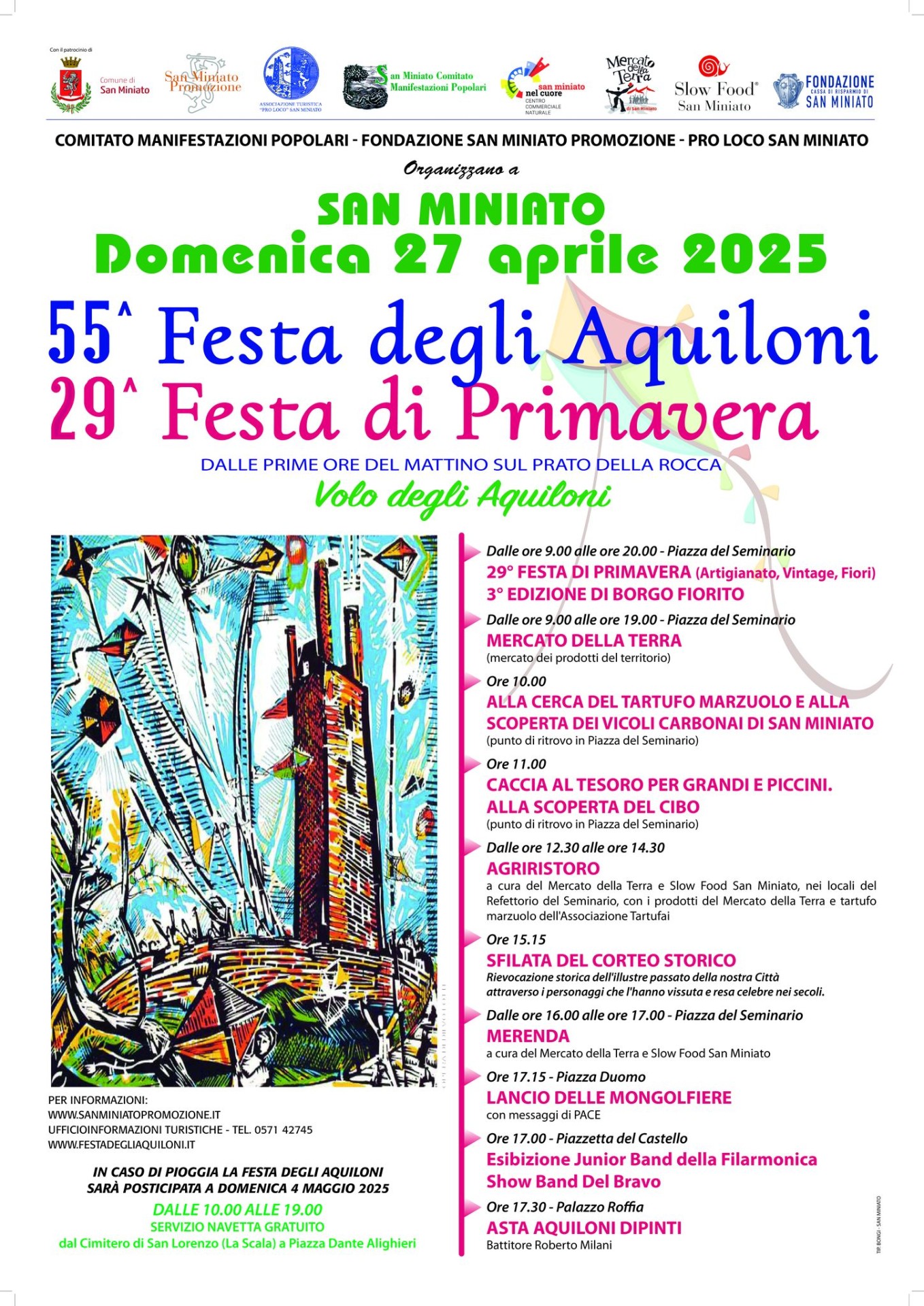 Locandina Festa degli aquiloni e mercato dei fiori di San Miniato