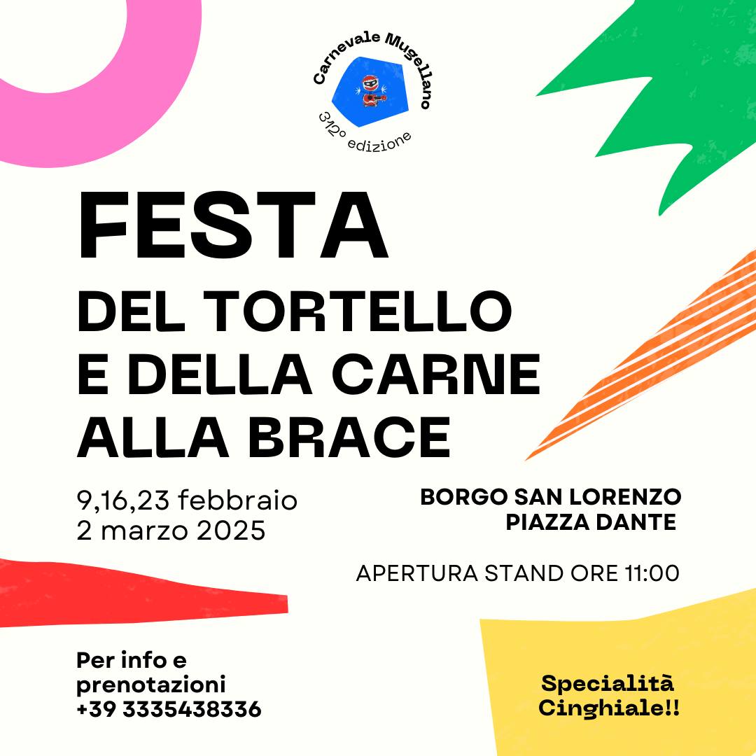 Locandina Festa del tortello e della ficattola a Borgo San Lorenzo