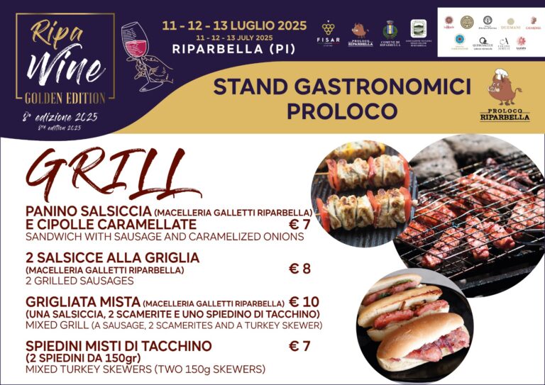 Menù grill RipaWine a Riparbella