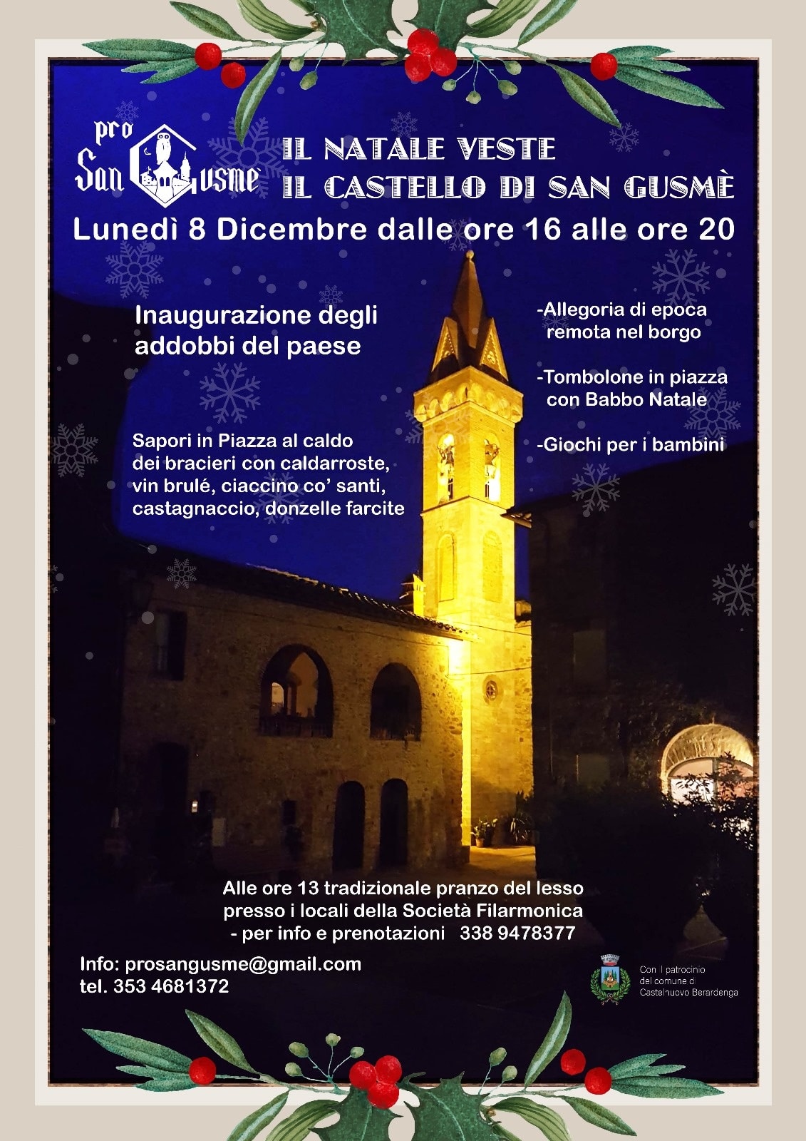 Il Natale veste il Castello di San Gusmé