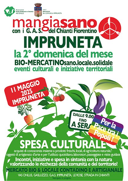Locandina del Bio-mercatino Mangiasano a Impruneta