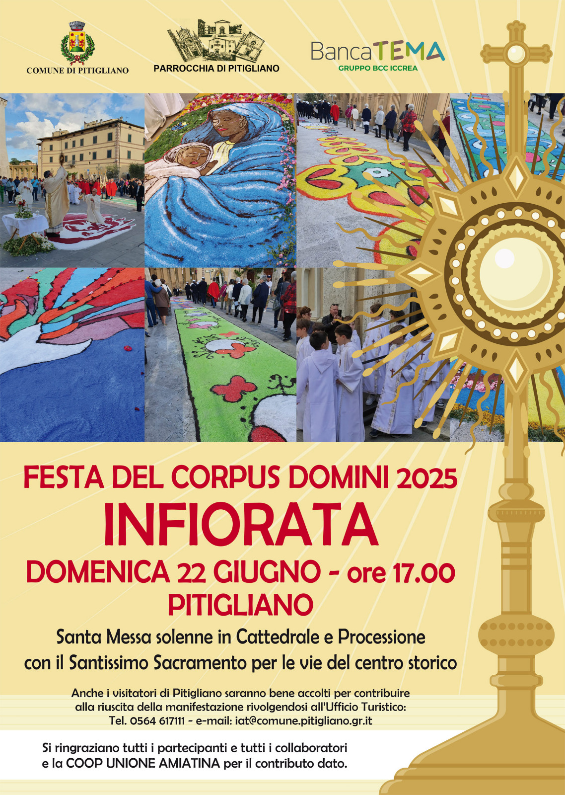 Locandina dell’Infiorata del Corpus Domini a Pitigliano (GR)