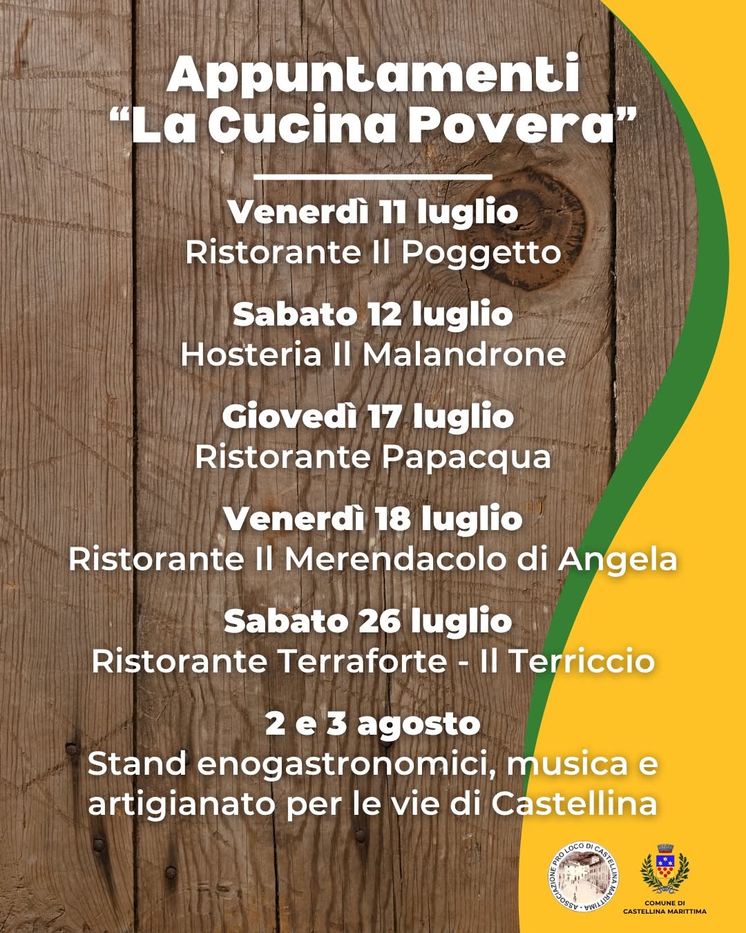Programma La Cucina povera a Castellina Marittima