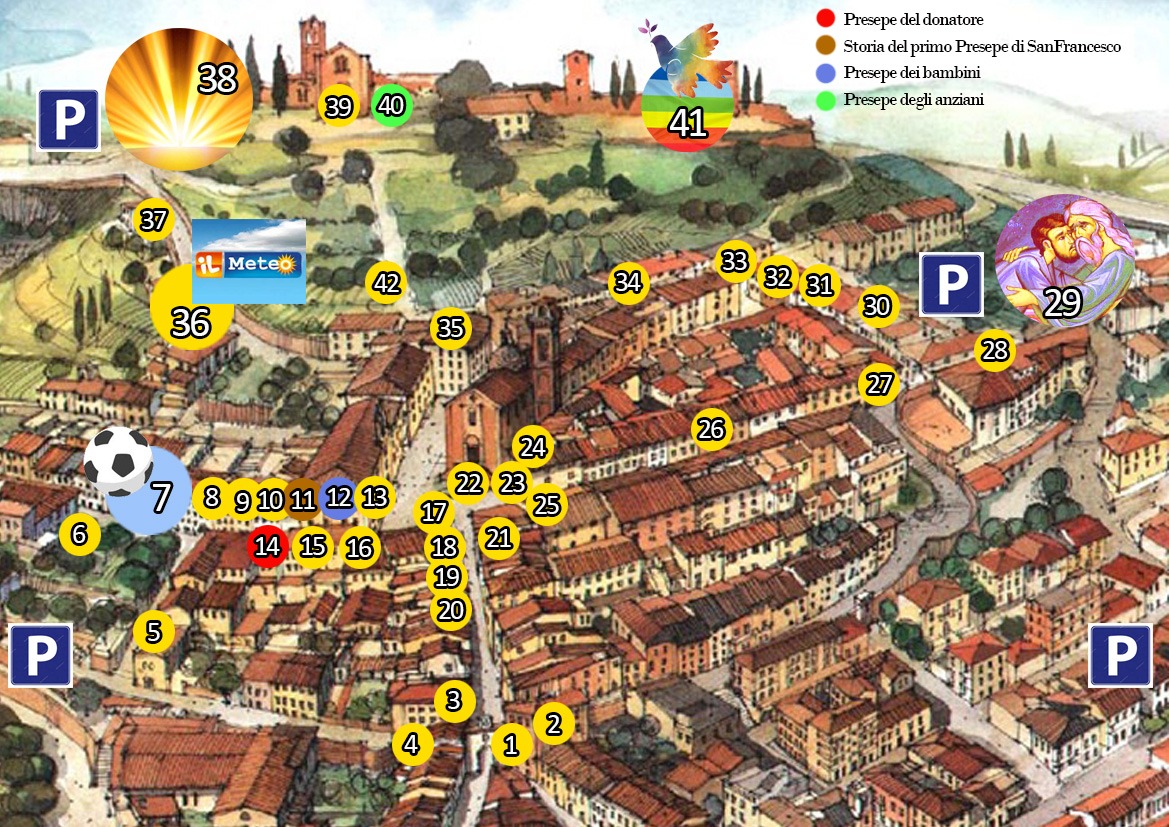 Mappa de La via dei presepi a Castelfiorentino