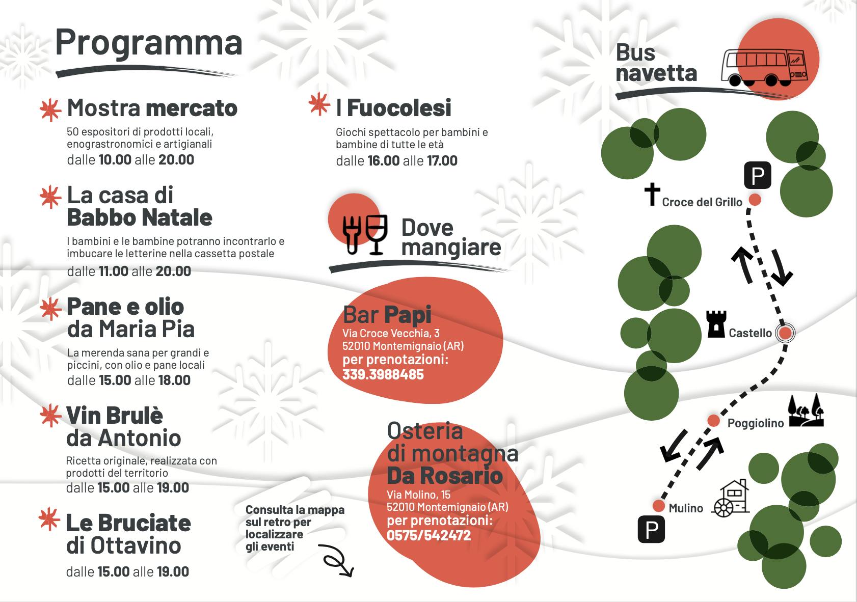Programma dei Mercatini di Natale a Castello (Montemignaio, AR)