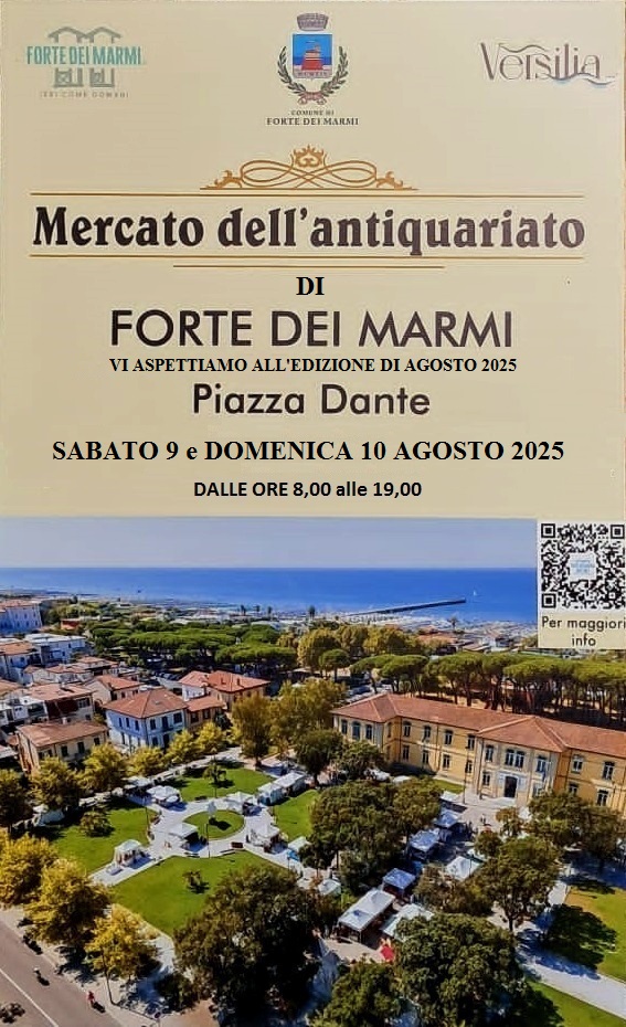 Locandina Mercato dell'antiquariato a Forte dei Marmi