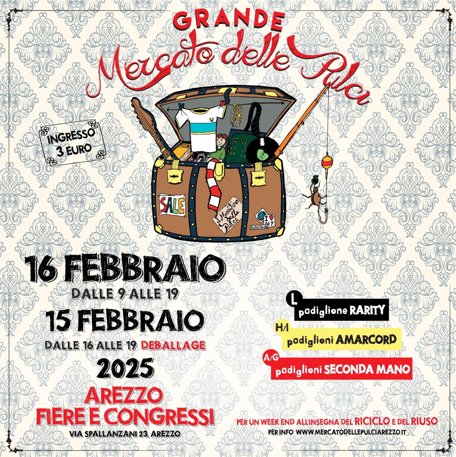 Locandina del Gran Mercato delle Pulci ad Arezzo