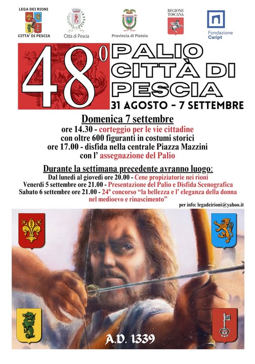 Locandina del Palio degli Arcieri della Città di Pescia