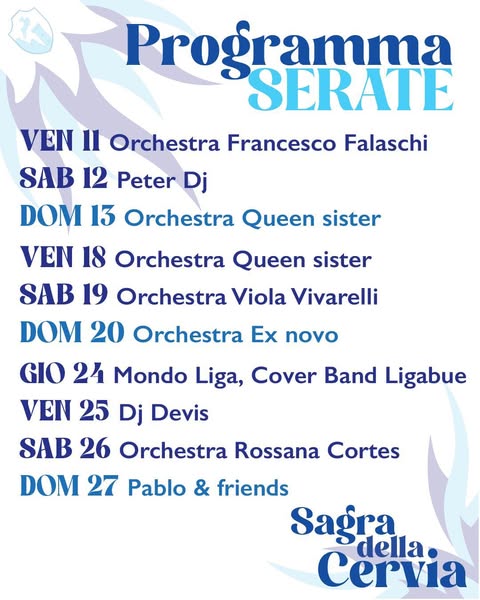 programma sagra della cervia 2025