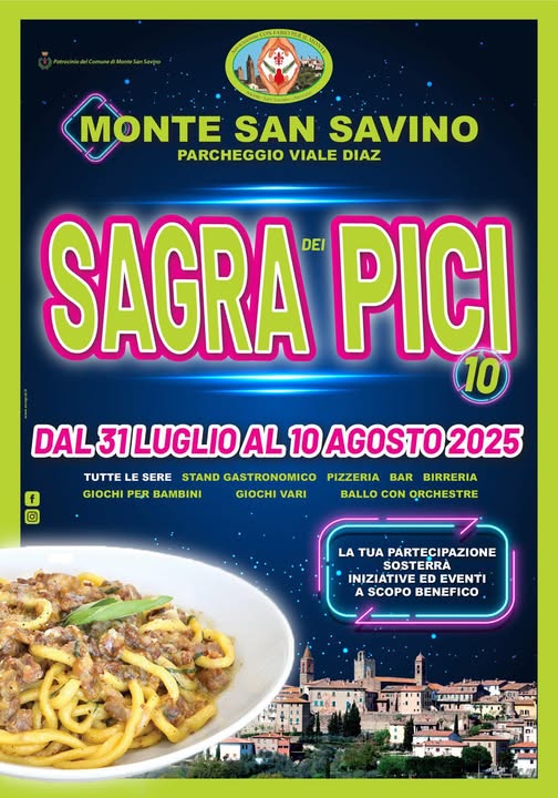 Locandina della Sagra dei Pici a Monte San Savino