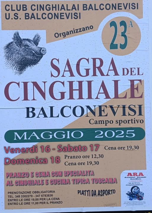 Locandina della Sagra del Cinghiale a Balconevisi