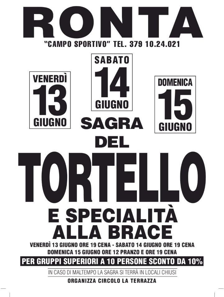 Locandina della Sagra del Tortello a Ronta
