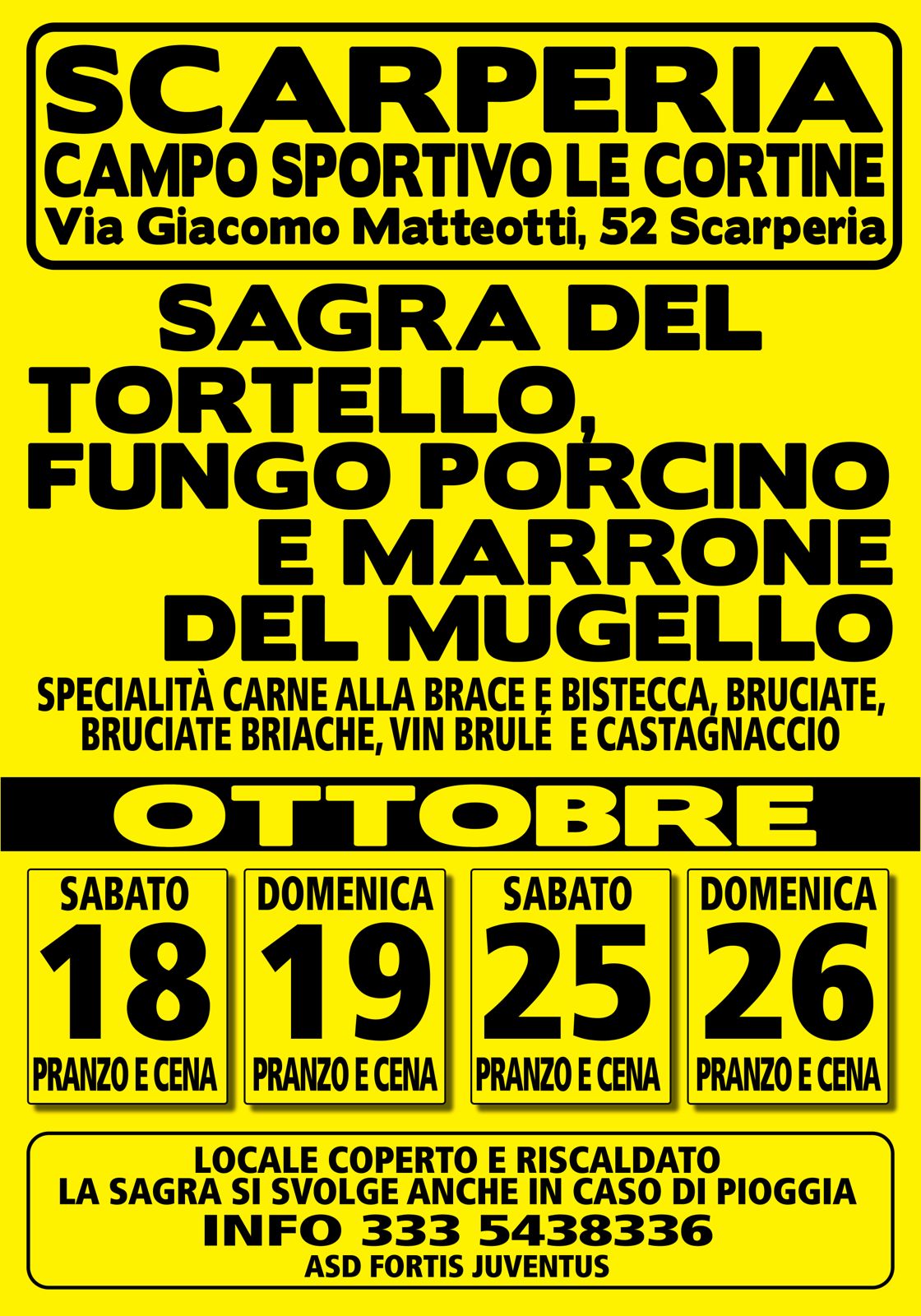 Sagra del Tortello, Fungo Porcino e Marrone del Mugello