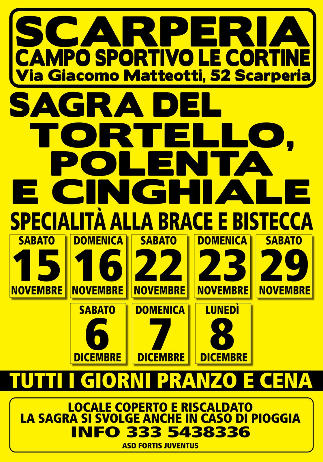 sagra del tortello, polenta e cinghiale a scarperia