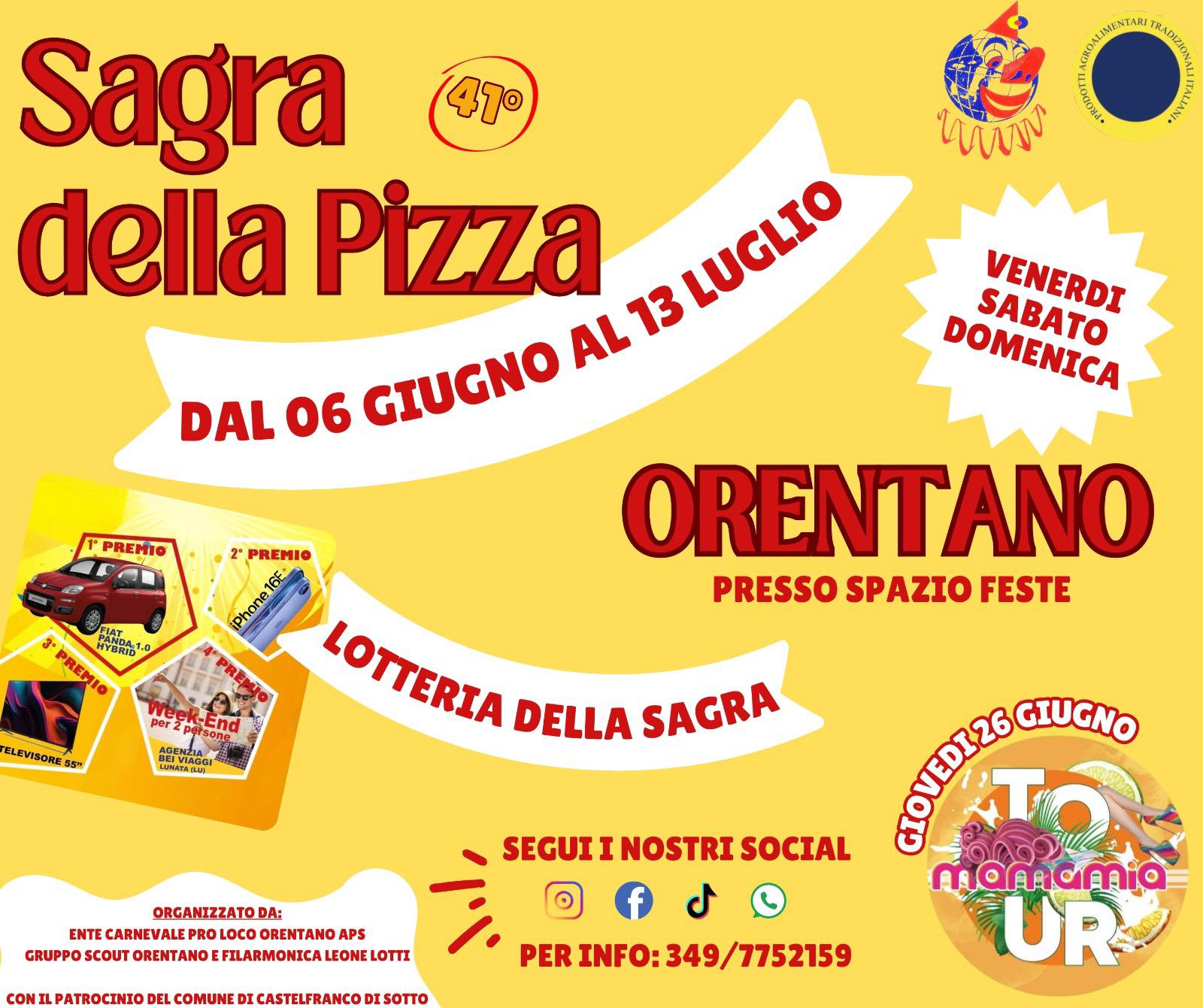 Locandina Sagra della Pizza e del Melone Retato a Orentano