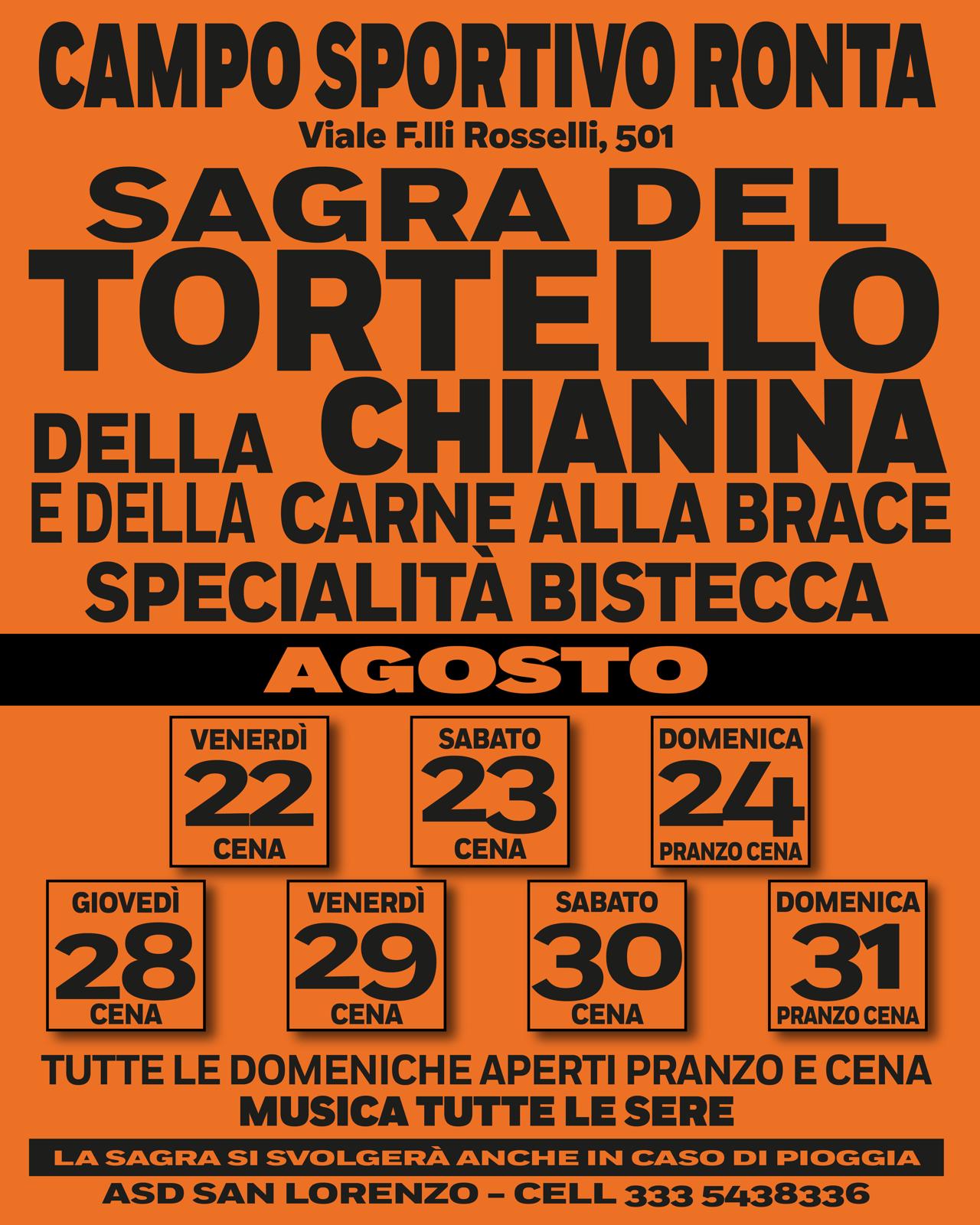 Sagra del Tortello, della Chianina e della carne alla brace a Ronta
