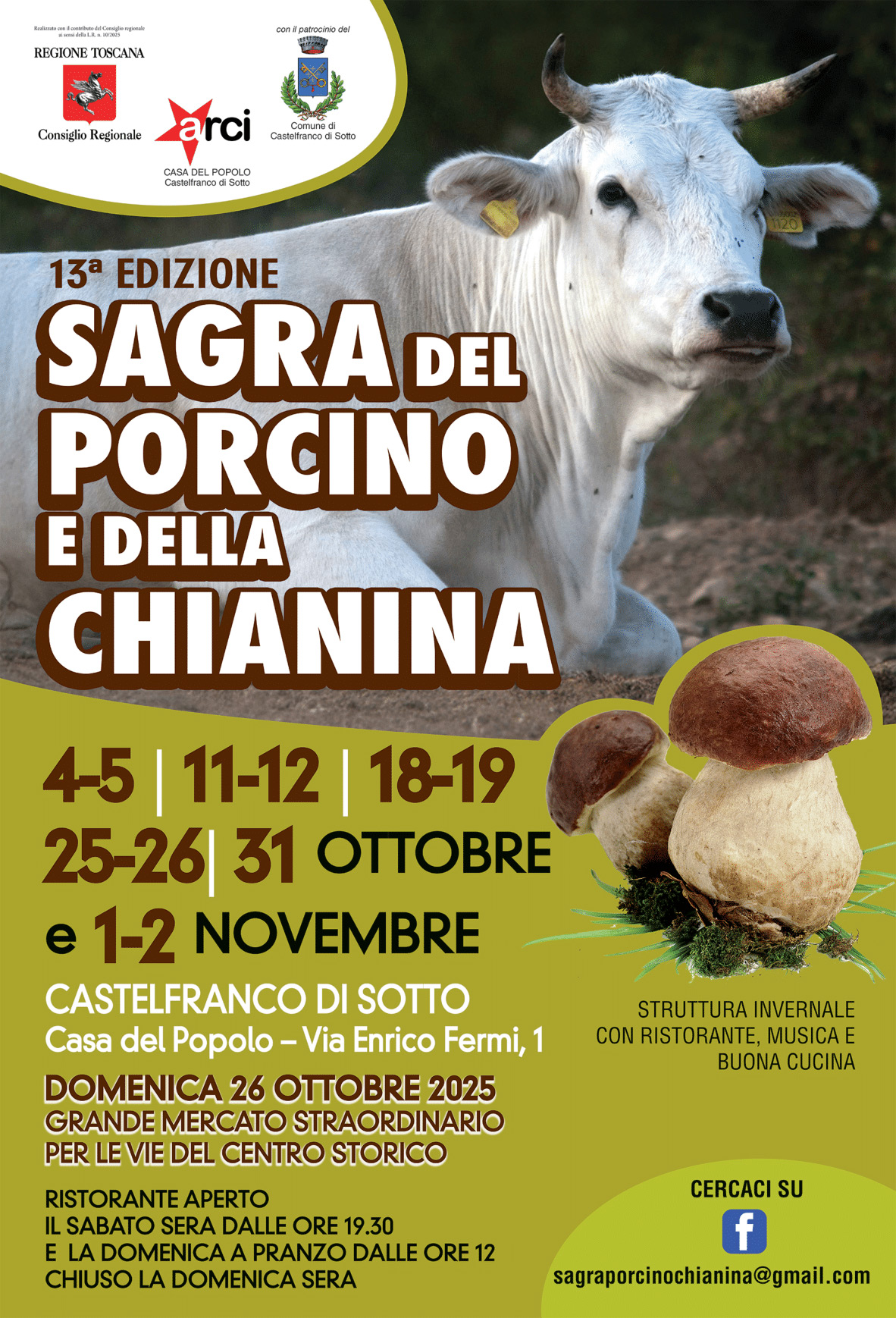 Locandina della Sagra del Porcino e della Chianina a Castelfranco di Sotto