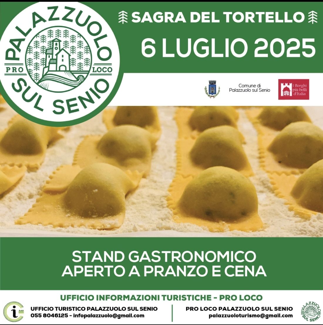 Locandina della Sagra del Tortello a Palazzuolo sul Senio (FI)