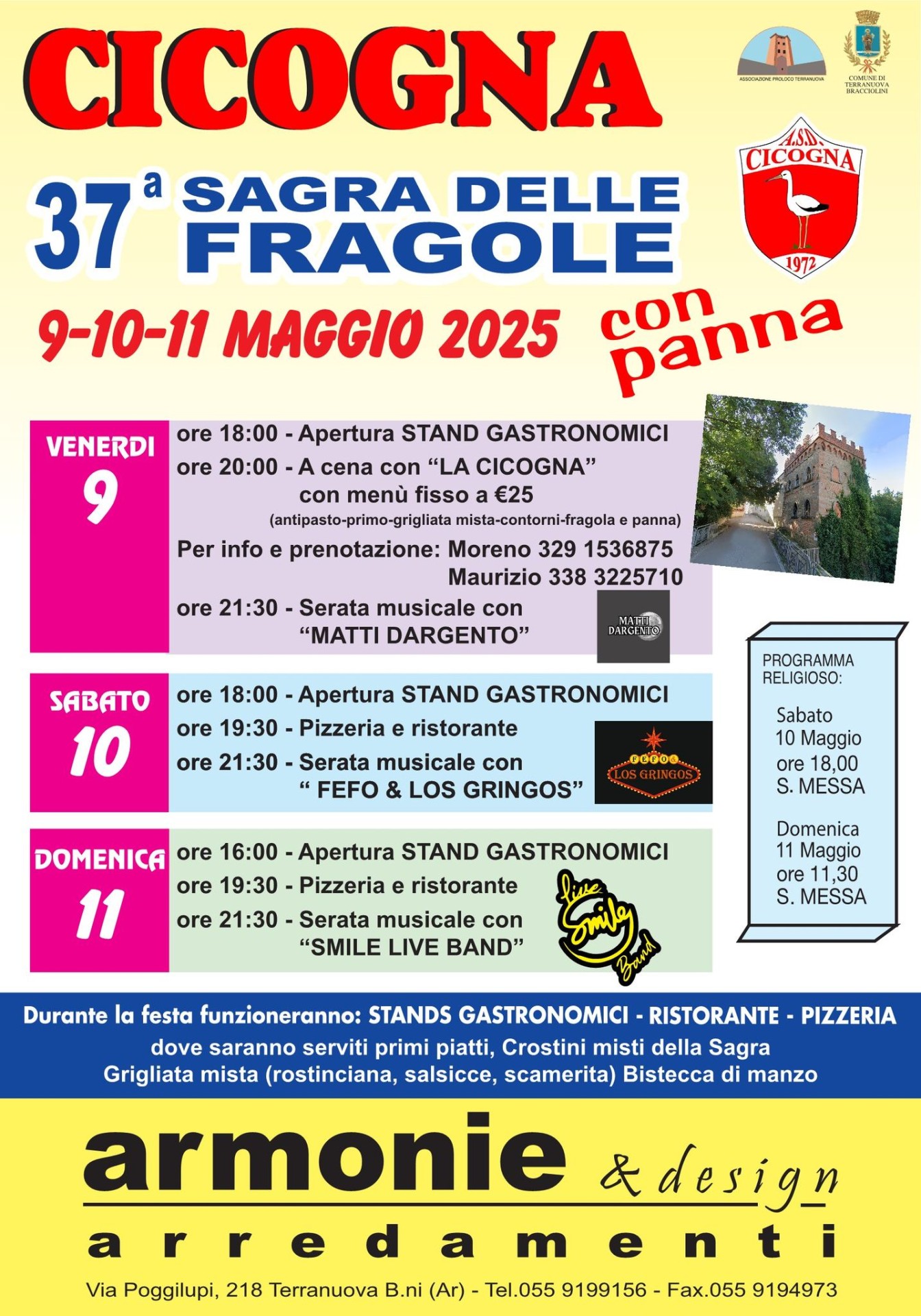 Locandina della Sagra delle fragole con panna