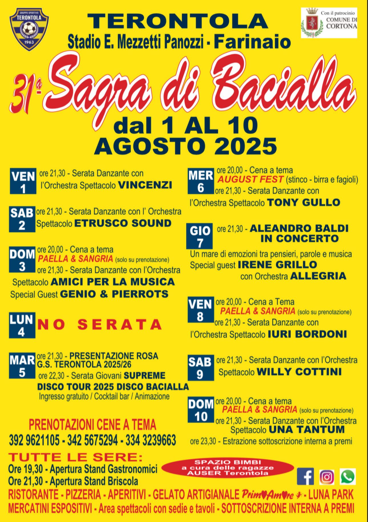 Locandina della Sagra di Bacialla a Terontola (Cortona, AR)