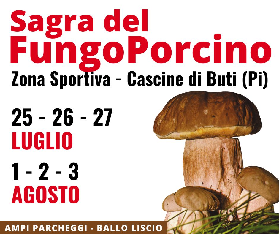 Locandina della Sagra del Fungo Porcino a Cascine di Buti