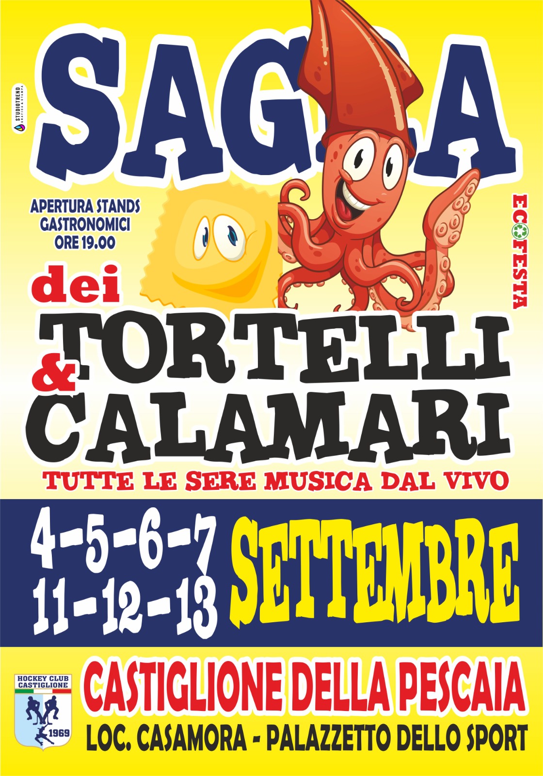Locandina di Tortelli e Calamari in Ecofesta a Castiglione della Pescaia