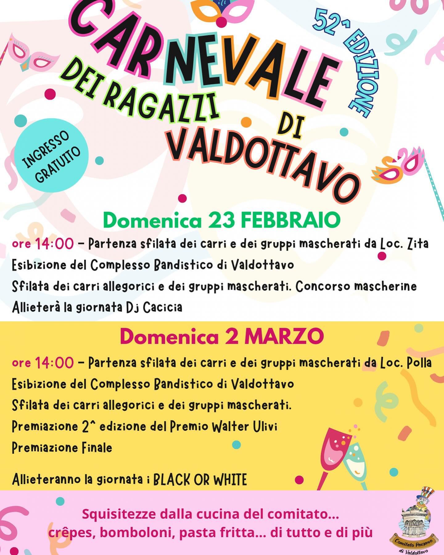 Locandina Carnevale dei Ragazzi a Valdottavo