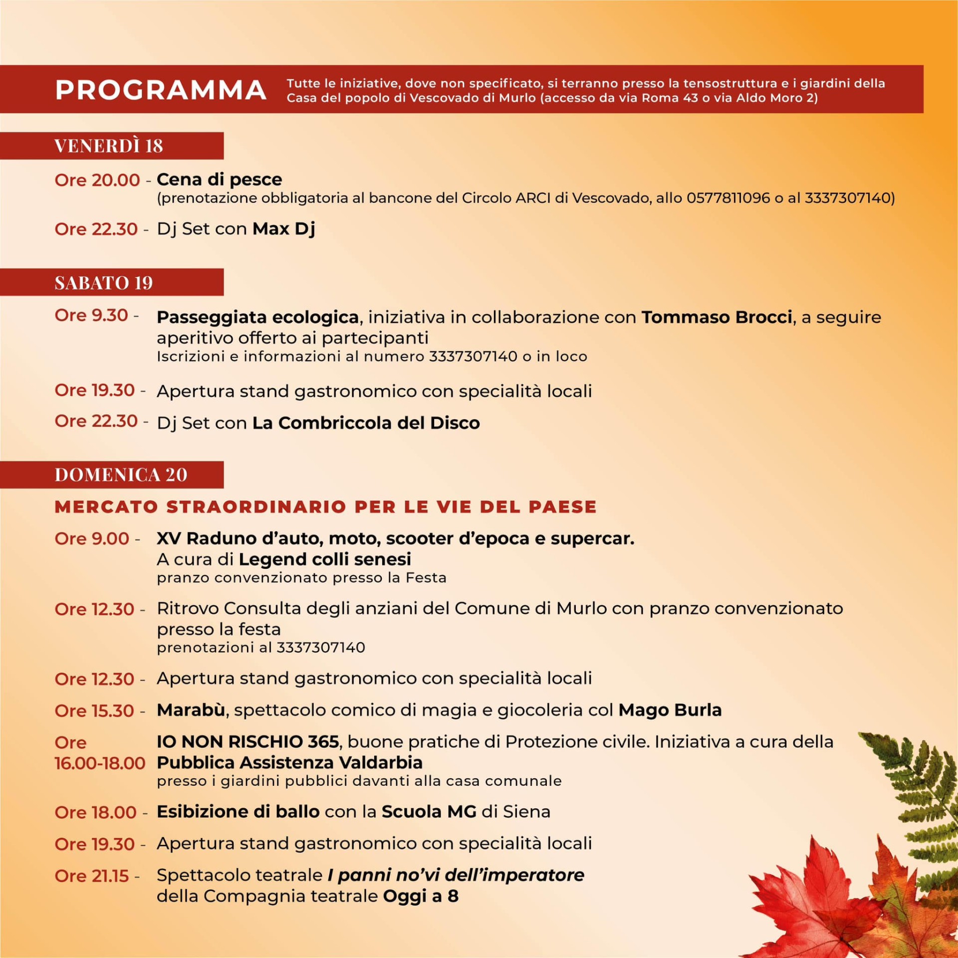 Programma Festa di Ottobre - Il Tordo e la Cuccagna a Vescovado di Murlo