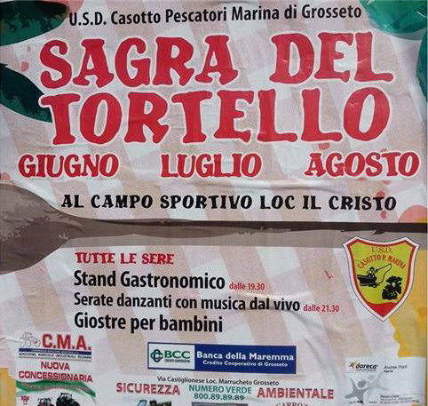 Locandina della Sagra del Tortello a Marina di Grosseto, edizione 2017