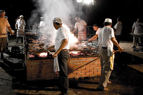 La griglia della Sagra della Bistecca a Cortona