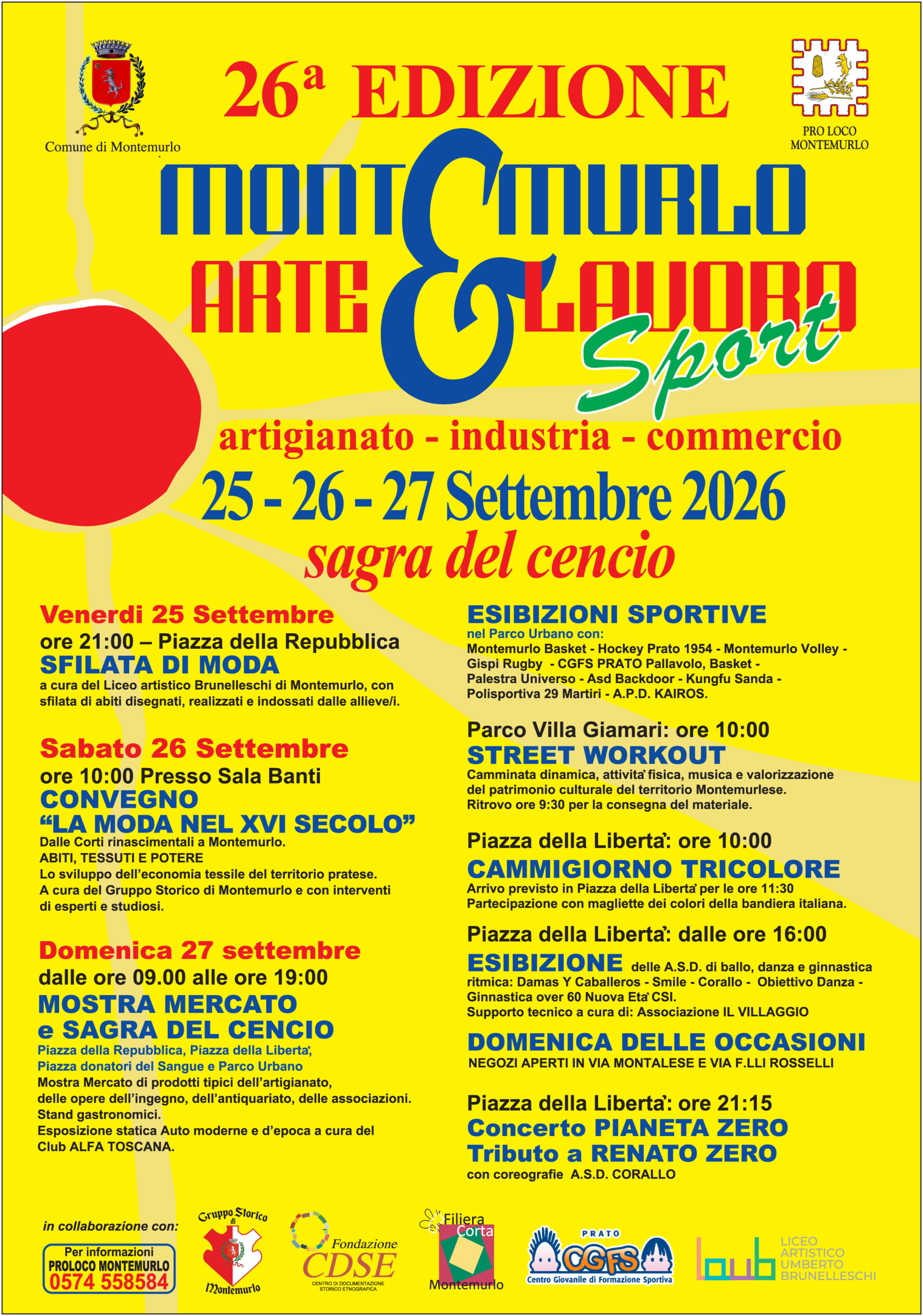 Montemurlo Arte, Lavoro e Sport e Sagra del Cencio