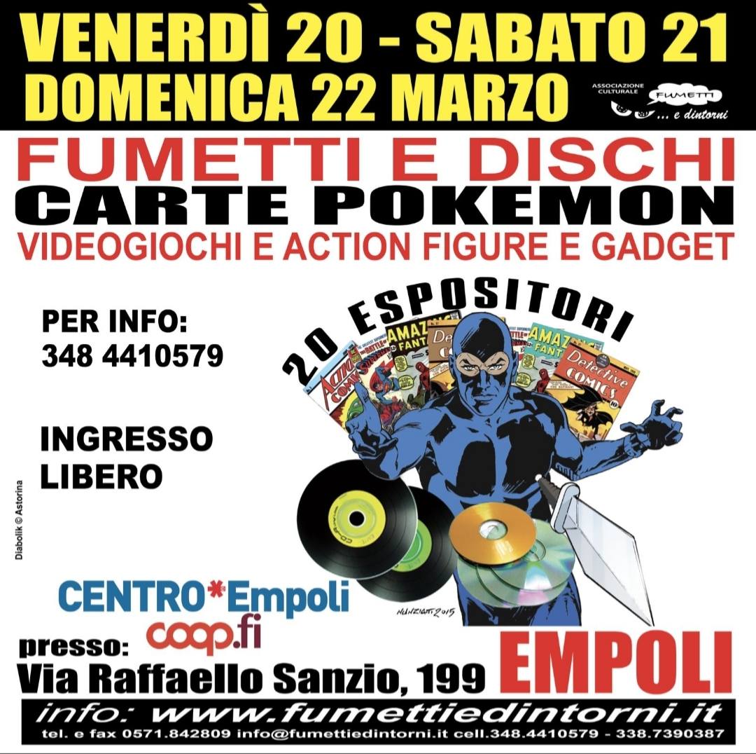 Mostra mercato fumetti, dischi, carte Pokemon e videogiochi