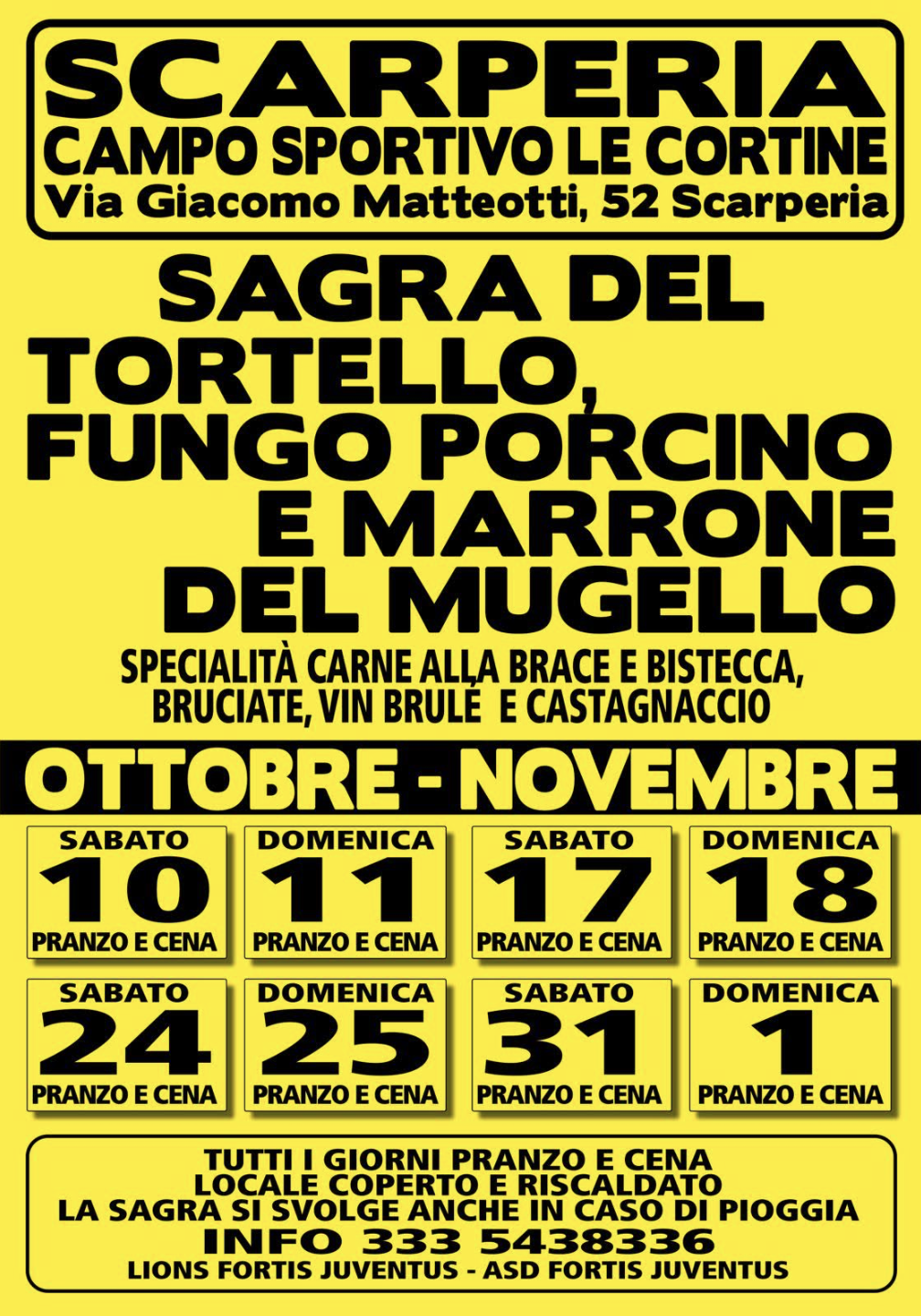 Sagra del Tortello, Fungo Porcino e Marrone del Mugello
